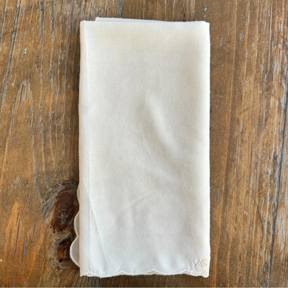 Ivory and Cream Lace Linen Napkin